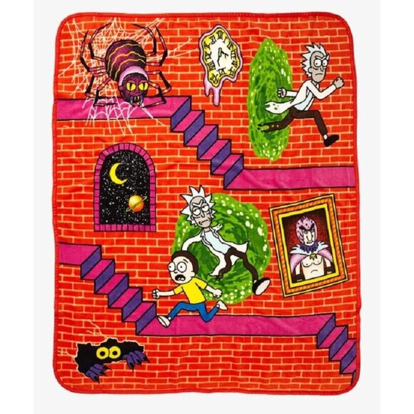 Adult Swim Other - Rick & And Morty New Portal Plush Throw Gift Blanket Adult Swim Cartoon TV Show